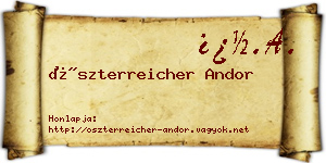 Öszterreicher Andor névjegykártya